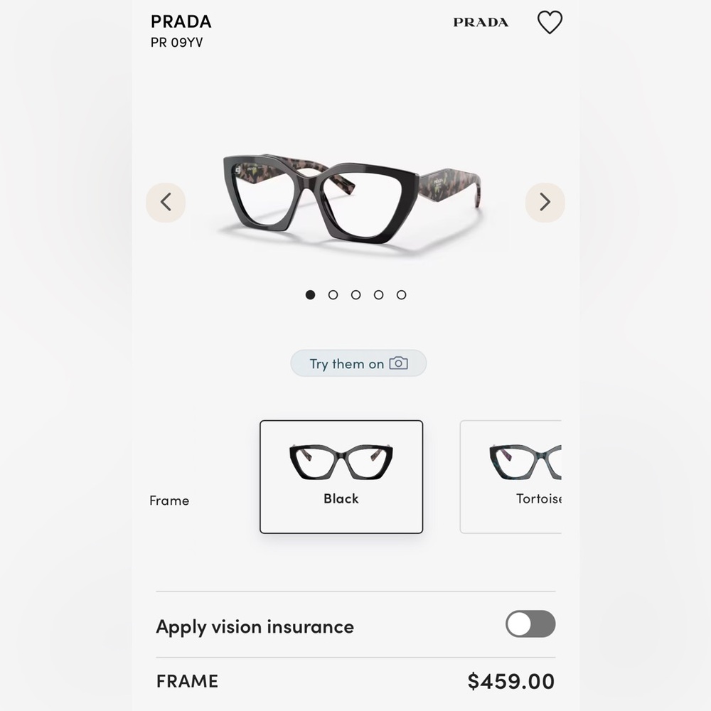 Prada Women's Glasses in Black and Brown Pattern - Picture 2 of 8